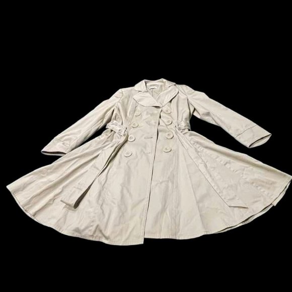 Double-Breasted Cotton Belted Trench Coat Poplin Shirt Dress - size 12 - Picture 1 of 15